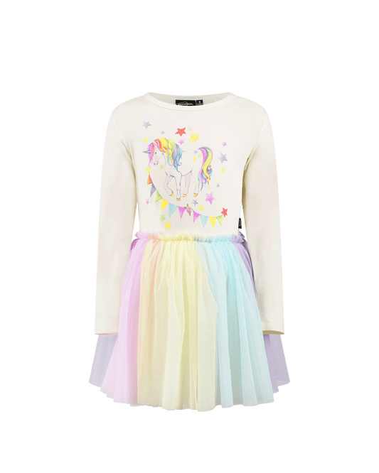Rock Your Kid Unicorn Flags Long Sleeve Circus Dress