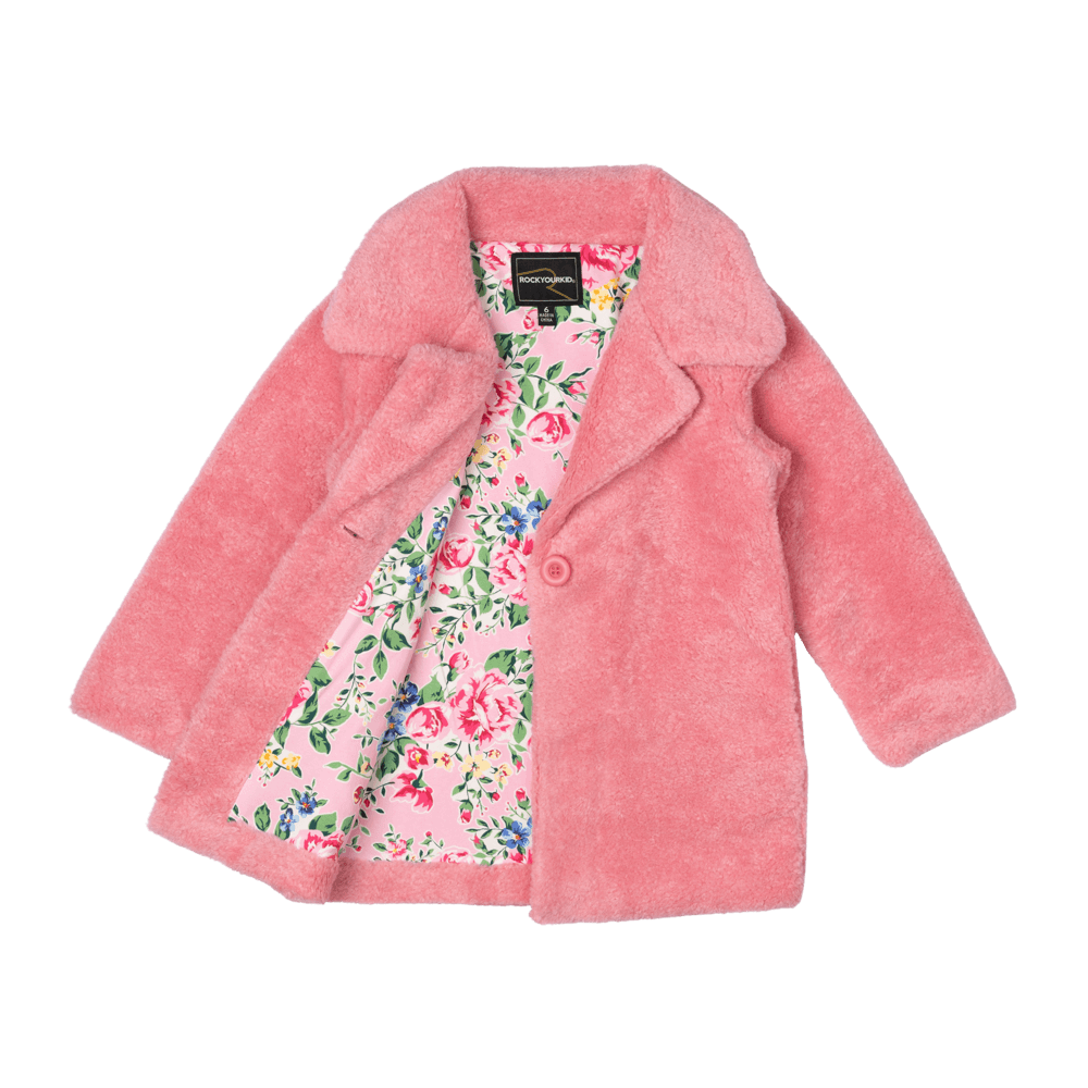 Rock Your Kid Faux Sherpa Jacket Pink