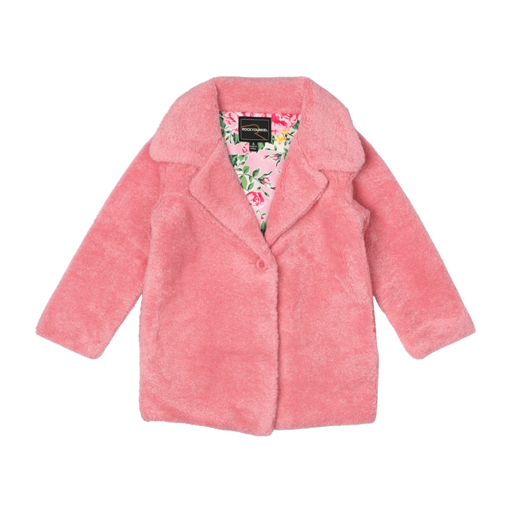 Rock Your Kid Faux Sherpa Jacket Pink