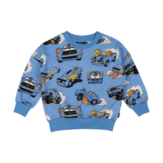 Rock Your Kid Blue Cars Sweatshirt