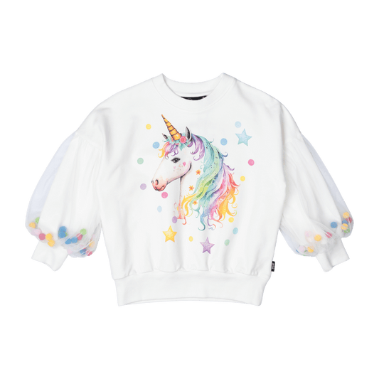 Rock Your Kid Unicorn Tulle Sleeve Sweatshirt