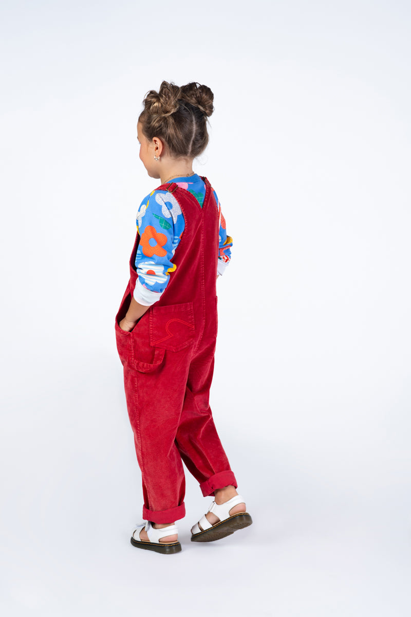 Rock Your Kid Red Cord Overalls