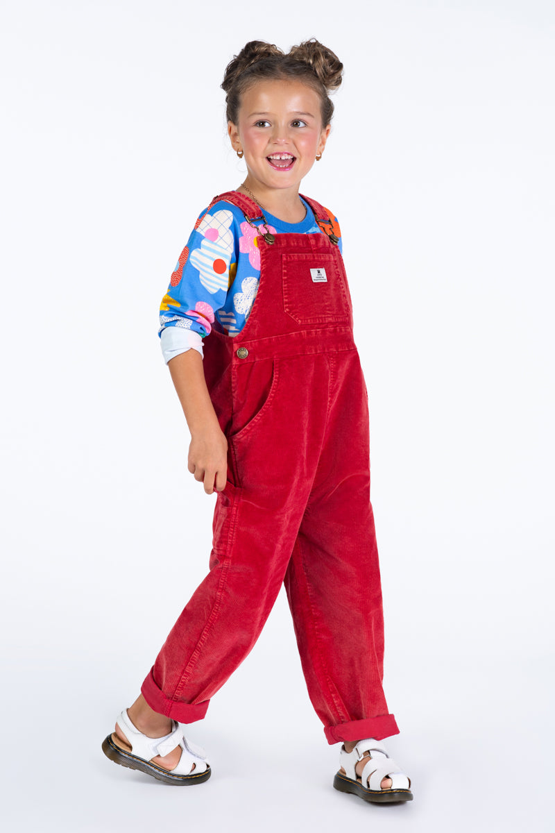 Rock Your Kid Red Cord Overalls