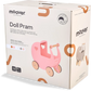 Moover Classic Doll Pram Natural & Pink