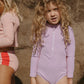 Grown Zip Long Sleeve One Piece Lilac