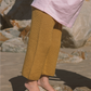 Grown Open Knit Pants Mustard