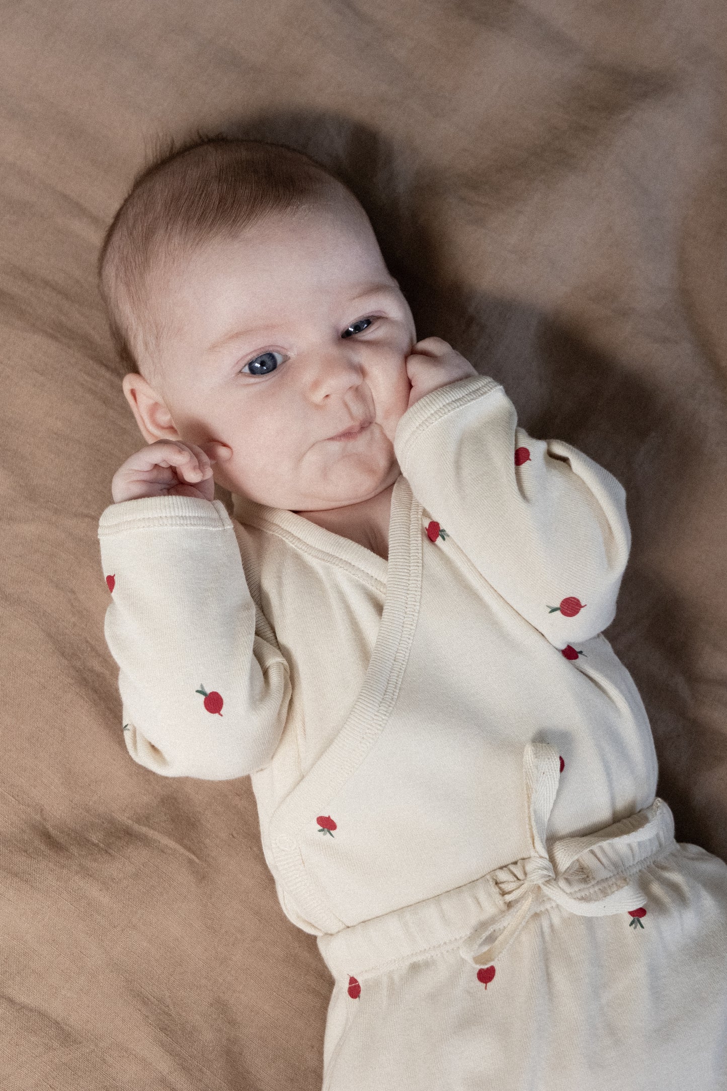 Nature Baby Long Sleeve Kimono Bodysuit Radish Print