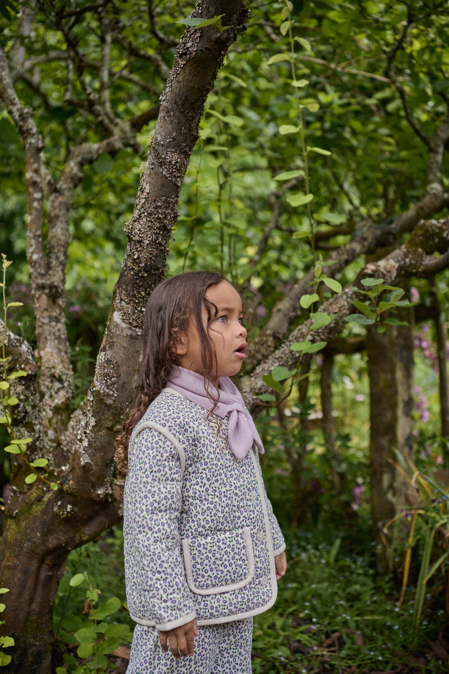 Nature Baby Edith Quilted Jacket Briarwood Heron Print