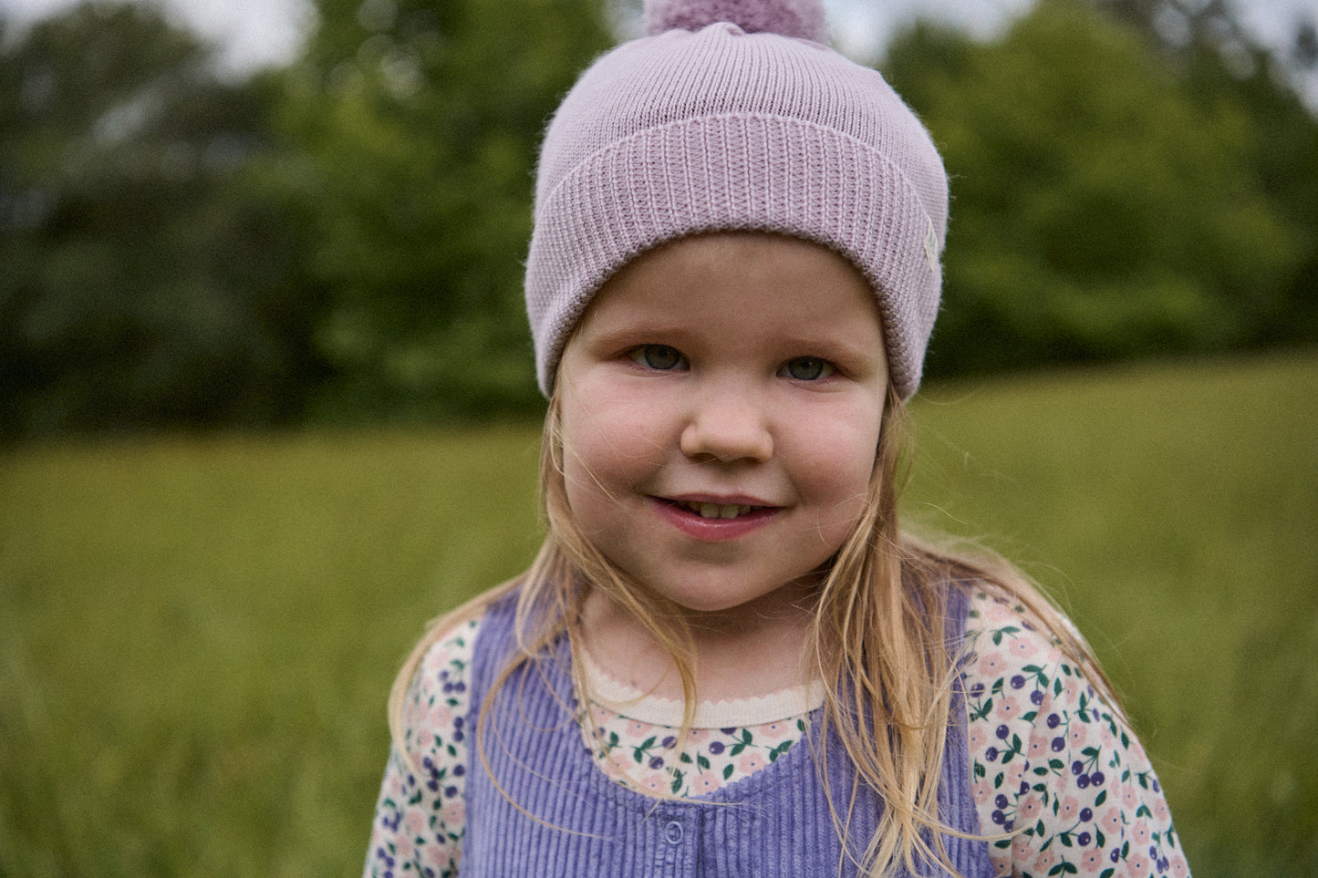 Nature Baby Alpine Pom Pom Beanie Lilac