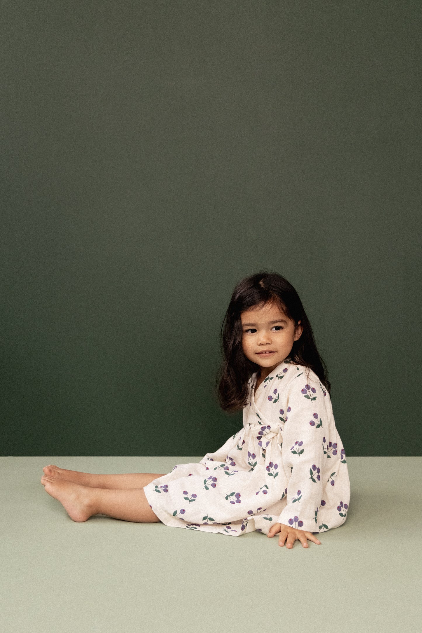 Nature Baby Mabel Dress Winter Berry Natural Print