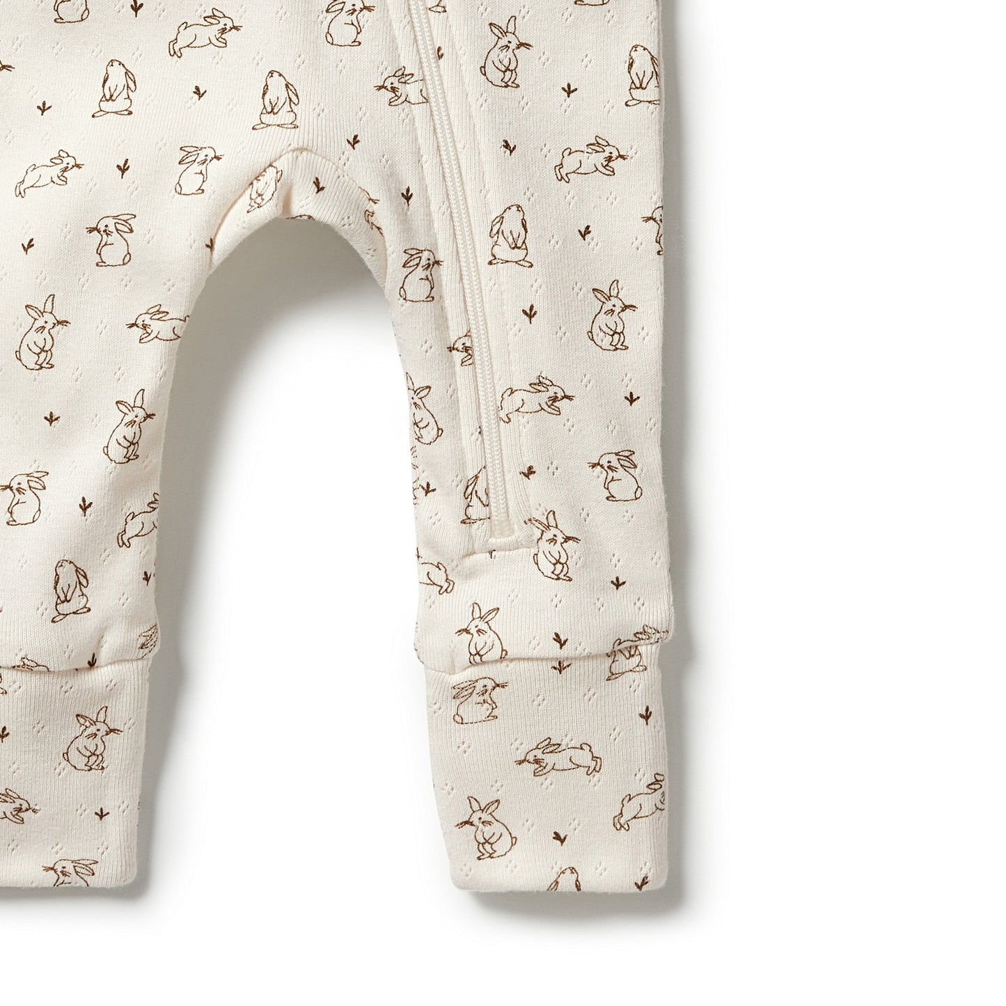 Wilson & Frenchy Pointelle Zipsuit with Feet Bunny Love