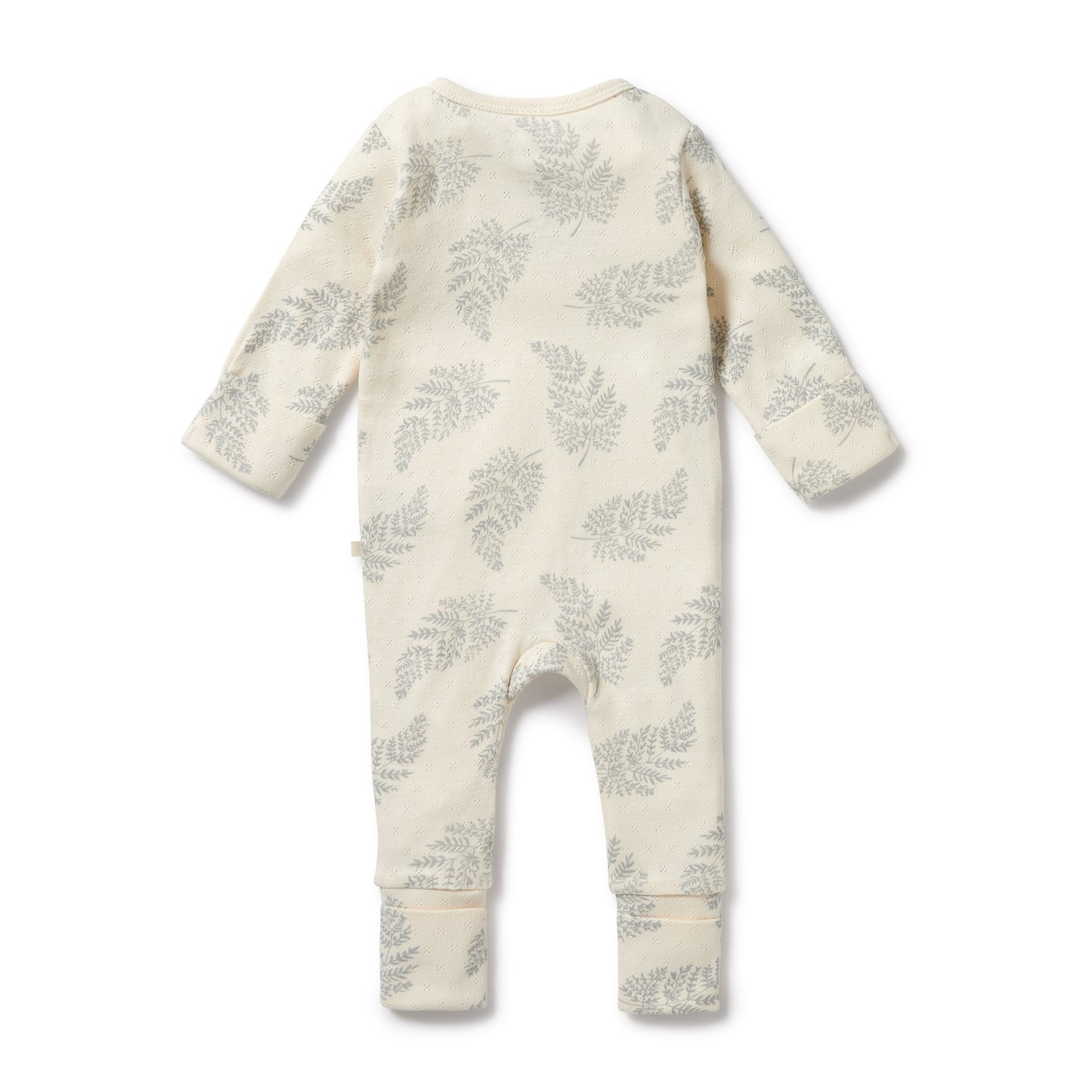 Wilson & Frenchy Organic Pointelle Zipsuit With Feet Forever Ferns