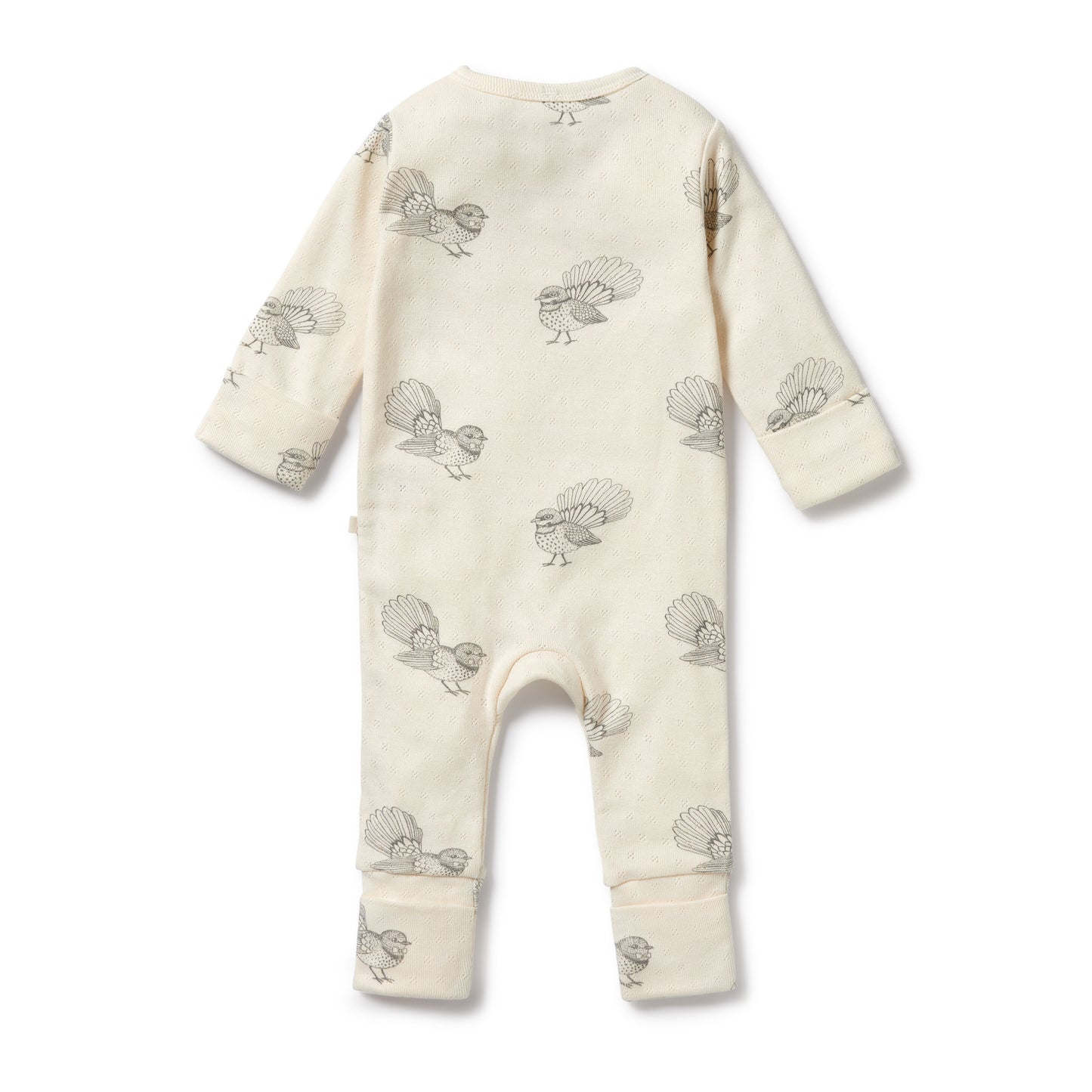 Wilson & Frenchy Organic Pointelle Zipsuit With Feet Little Fantail