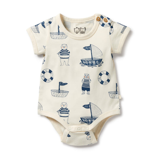 Wilson & Frenchy Organic Bodysuit Nautical Bear