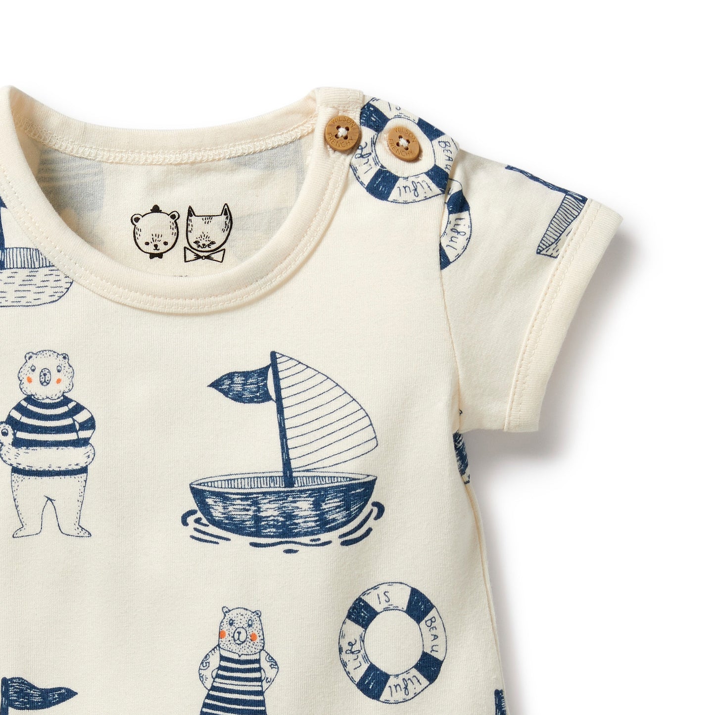 Wilson & Frenchy Organic Bodysuit Nautical Bear