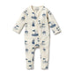 Wilson & Frenchy Organic Zipsuit With Feet Nautical Bear