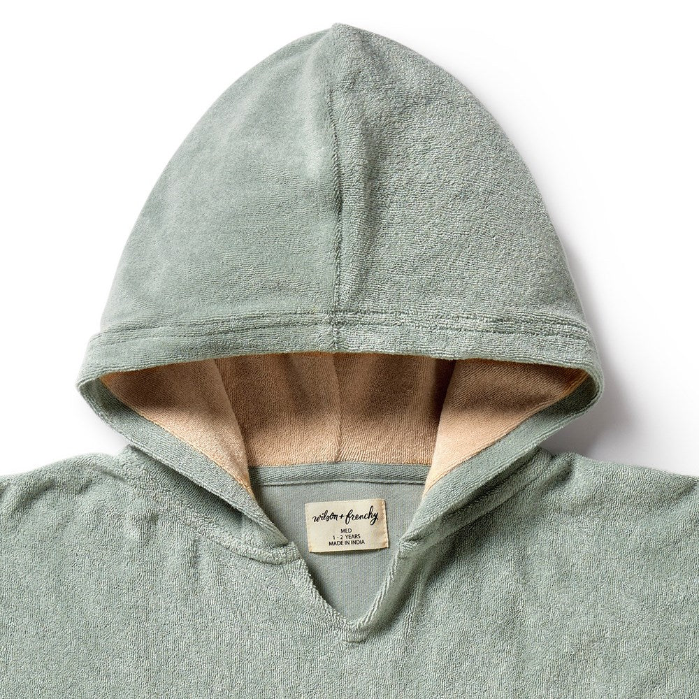 Wilson & Frenchy Organic Terry Hooded Poncho Pistachio