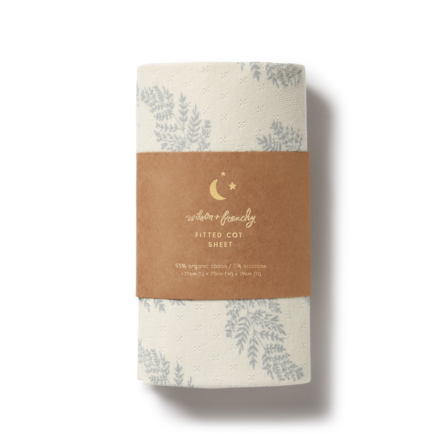 Wilson & Frenchy Organic Pointelle Cot Sheet Forever Ferns