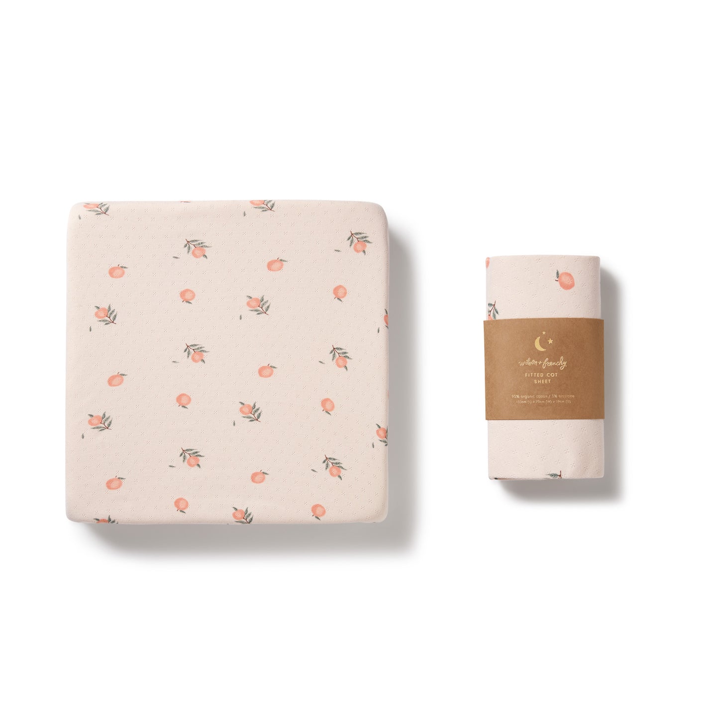 Wilson & Frenchy Organic Pointelle Cot Sheet Peaches