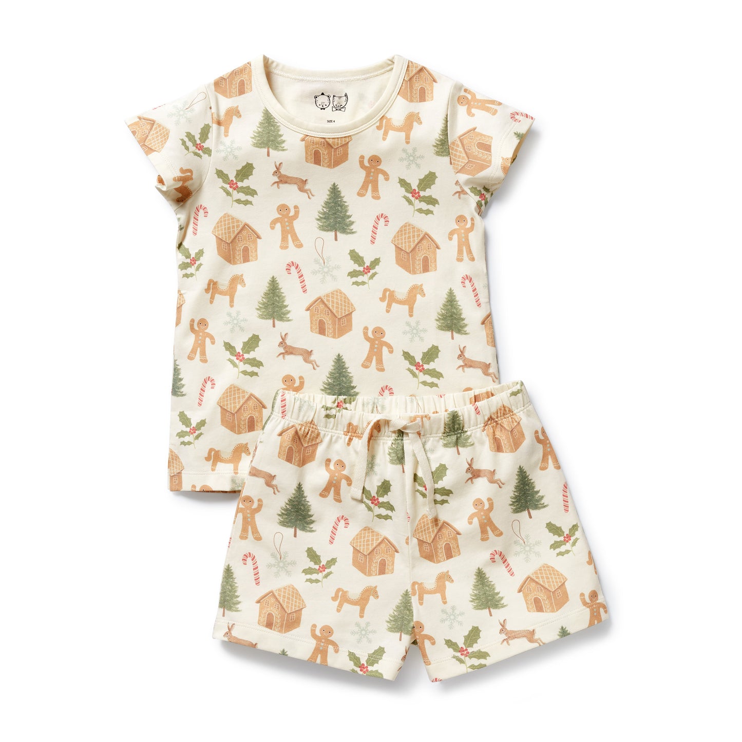 Wilson & Frenchy Organic Short Sleeved Pyjamas Holly Jolly Magic