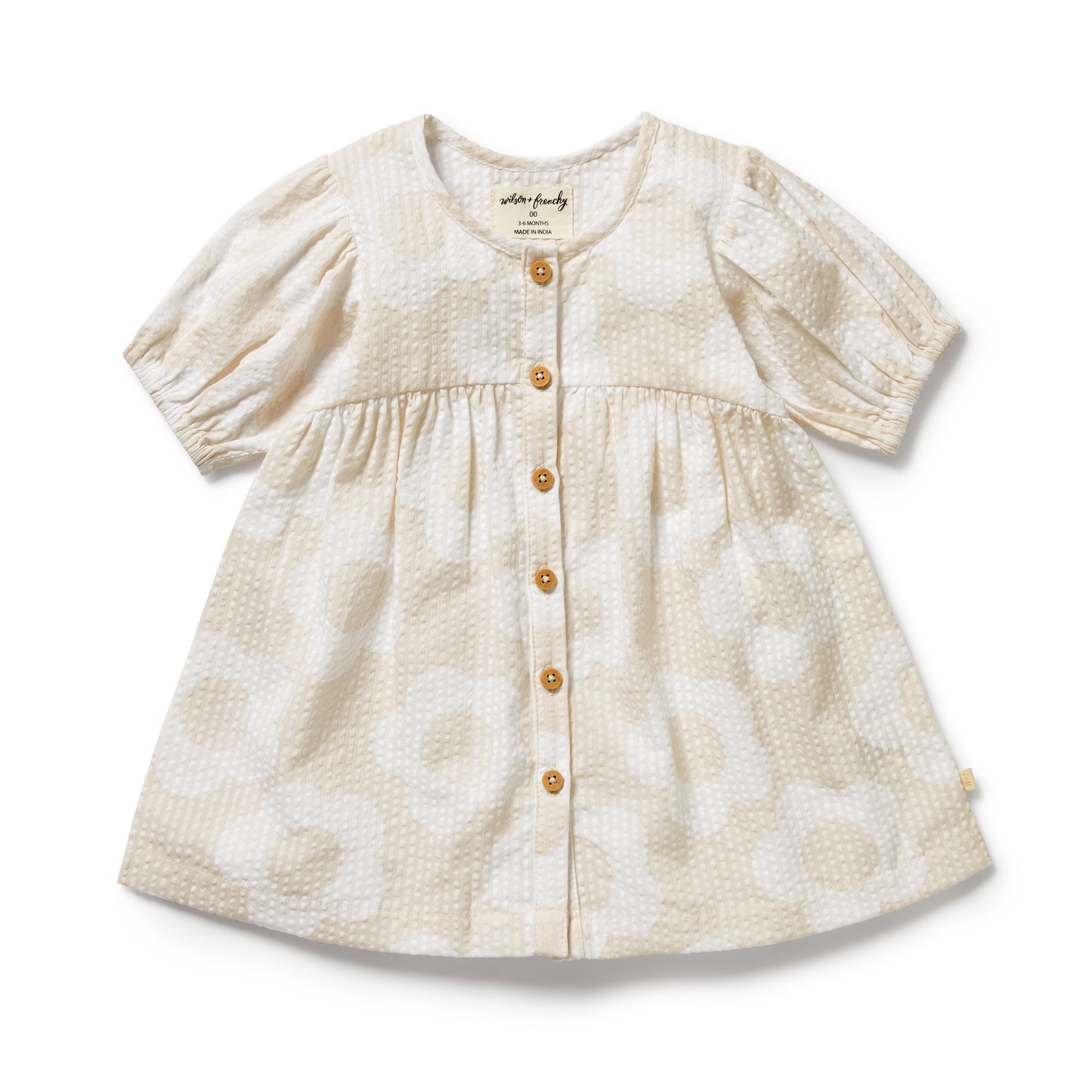 Wilson & Frenchy Organic Button Dress Daisy Bloom