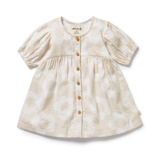 Wilson & Frenchy Organic Button Dress Daisy Bloom