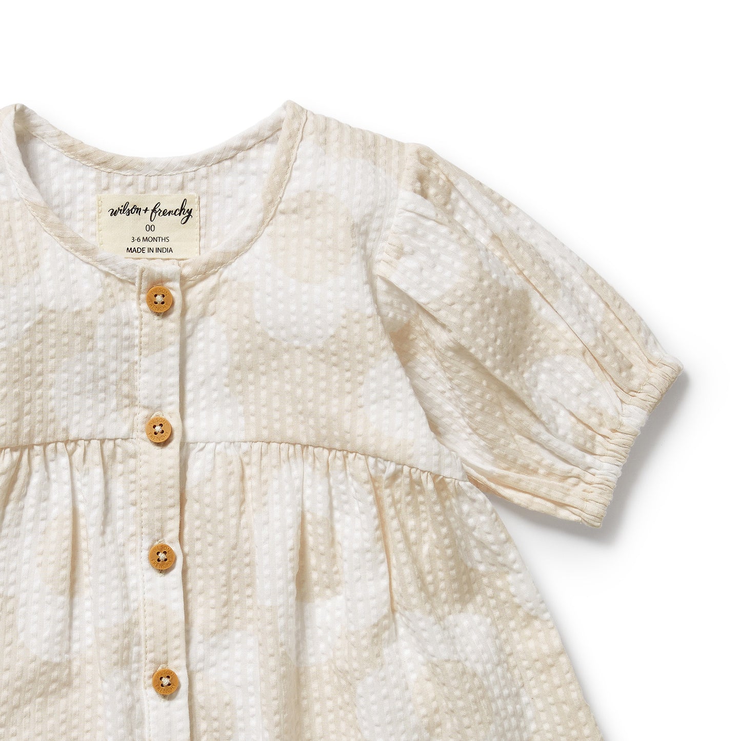 Wilson & Frenchy Organic Button Dress Daisy Bloom