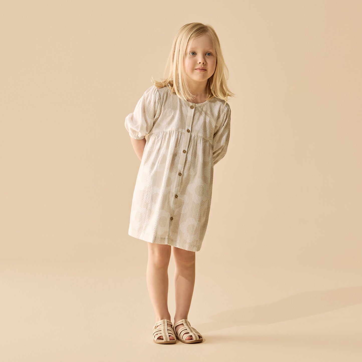 Wilson & Frenchy Organic Button Dress Daisy Bloom