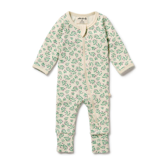 Wilson & Frenchy Organic Zipsuit with Feet Periwinkle