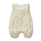 Wilson & Frenchy Organic Ruffle Zipsuit Lemon Leaf