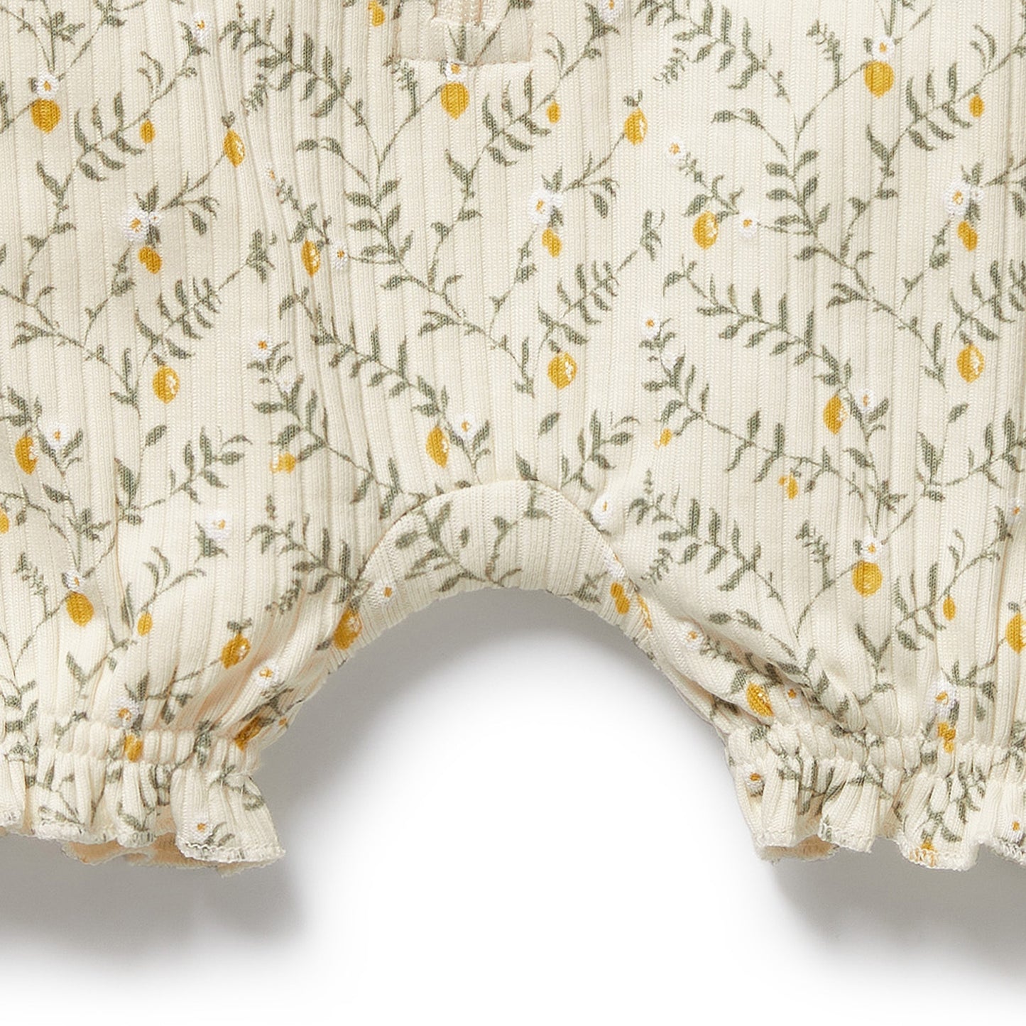 Wilson & Frenchy Organic Ruffle Zipsuit Lemon Leaf