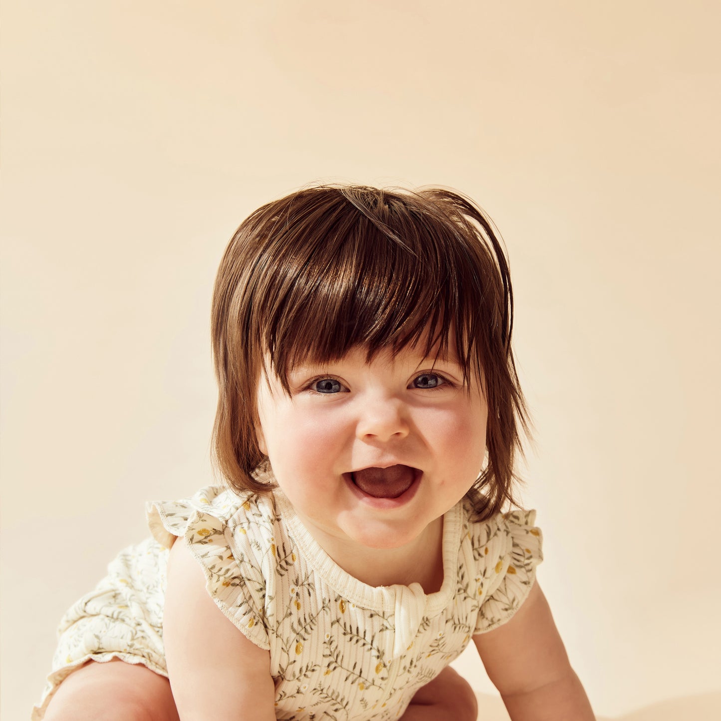 Wilson & Frenchy Organic Ruffle Zipsuit Lemon Leaf