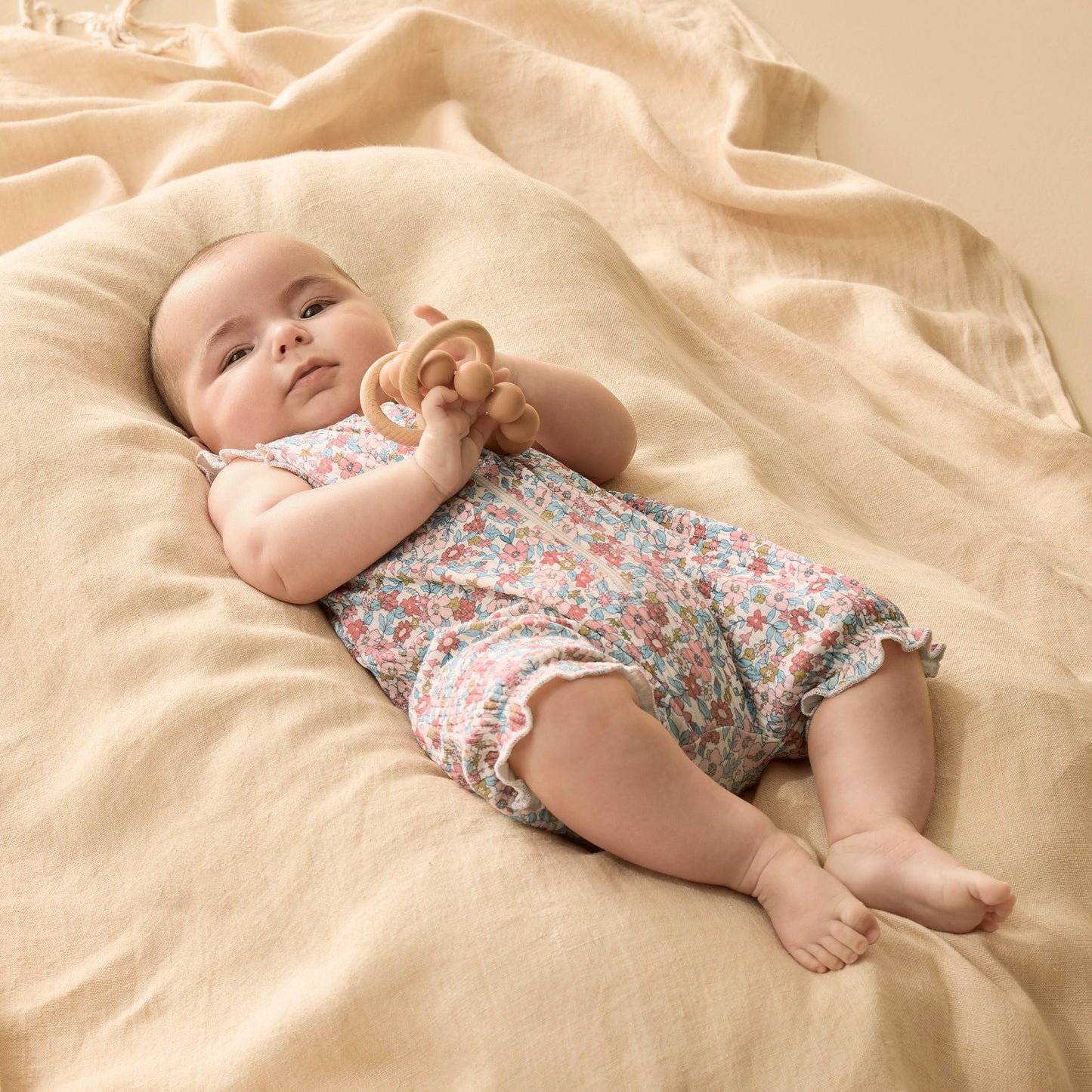 Wilson & Frenchy Organic Ruffle Zipsuit Summer Bloom