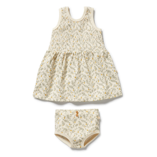 Wilson & Frenchy Organic Dress Set Lemon Leaf