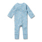 Wilson & Frenchy Organic Pointelle Zipsuit with Feet Sunny Seagulls