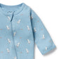 Wilson & Frenchy Organic Pointelle Zipsuit with Feet Sunny Seagulls