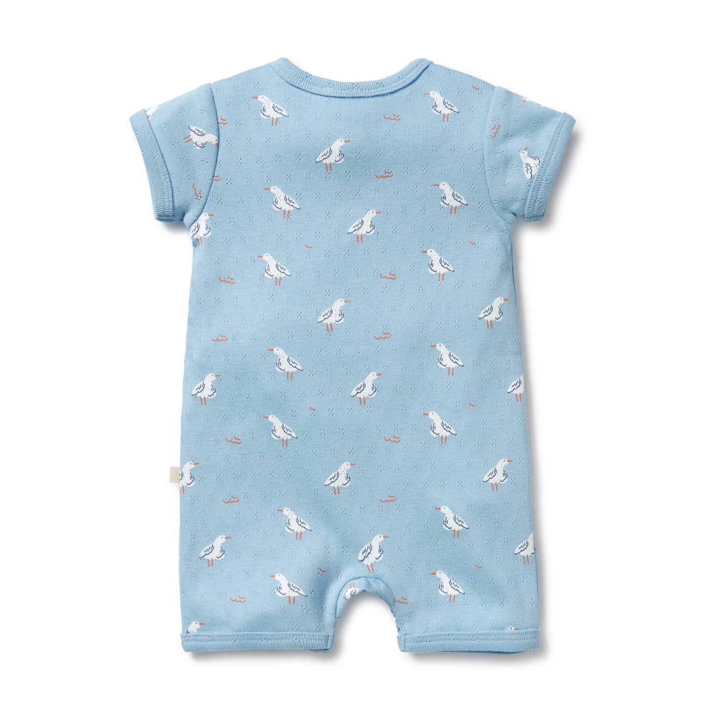 Wilson & Frenchy Organic Pointelle Boyleg Zipsuit Sunny Seagulls