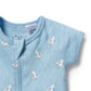 Wilson & Frenchy Organic Pointelle Boyleg Zipsuit Sunny Seagulls