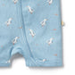 Wilson & Frenchy Organic Pointelle Boyleg Zipsuit Sunny Seagulls