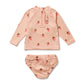 Wilson & Frenchy Girls Cutwork Rashie Swimset Strawberry Kisses