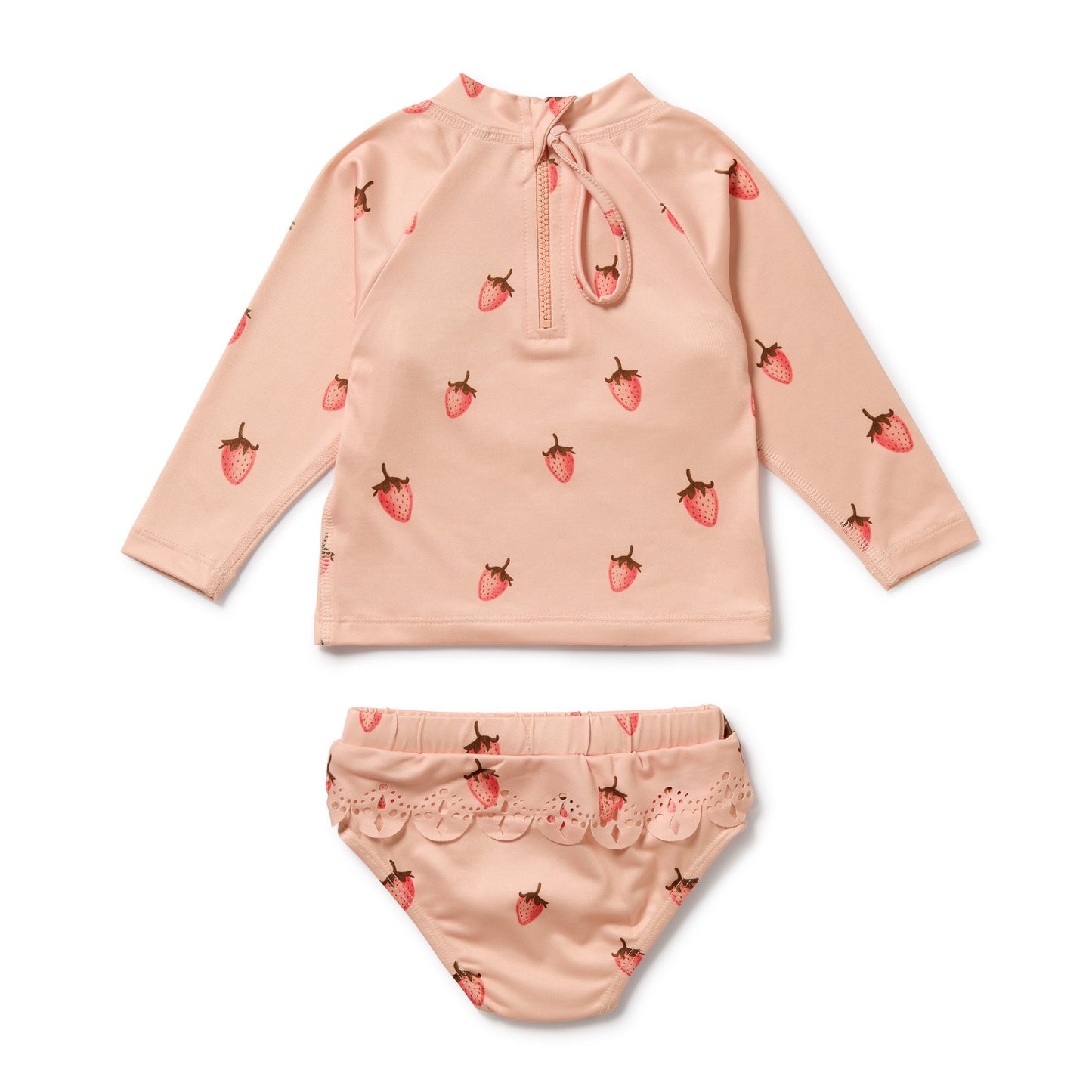 Wilson & Frenchy Girls Cutwork Rashie Swimset Strawberry Kisses