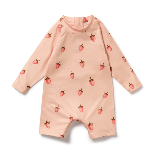 Wilson & Frenchy Baby One Piece Boyleg Swimsuit Strawberry Kisses