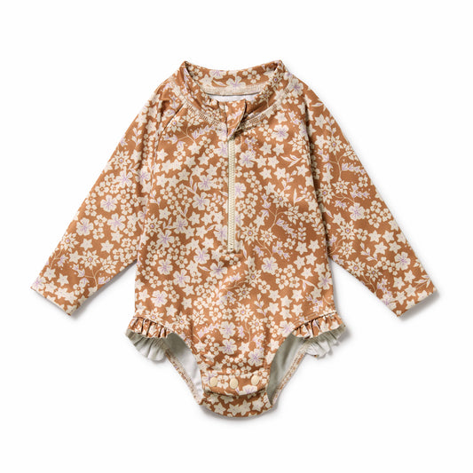 Wilson & Frenchy Girls Long Sleeved Swimsuit Hazel Floral