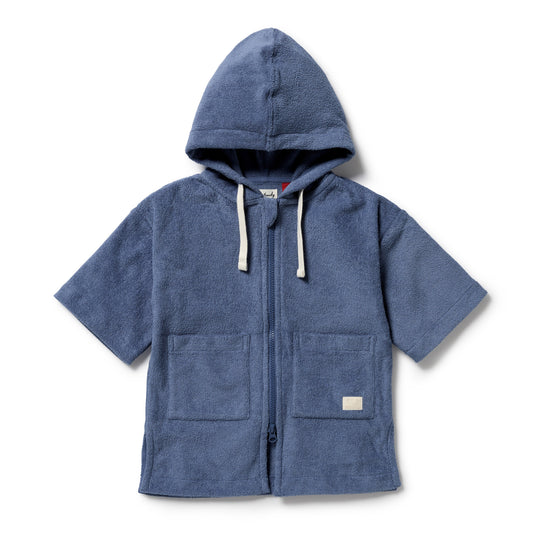 Wilson & Frenchy Organic Terry Hooded Towel Deep Blue