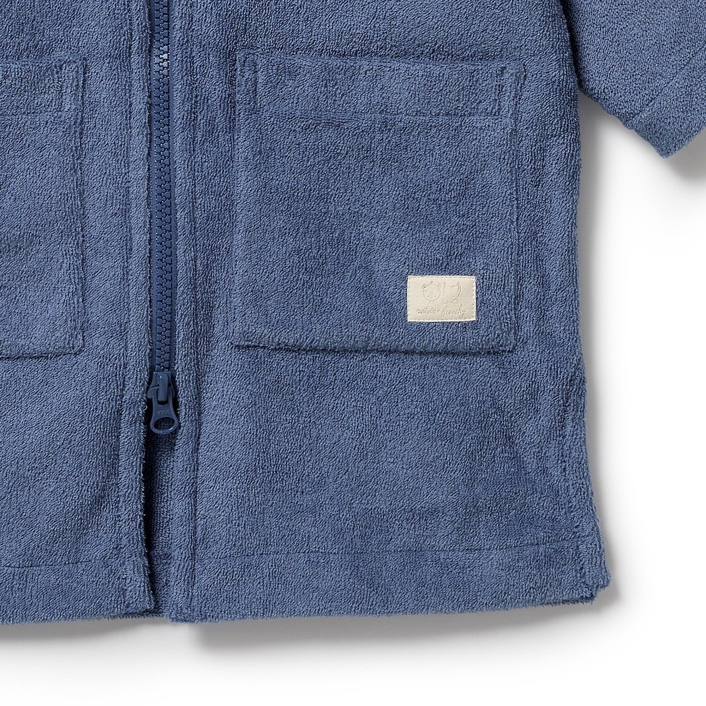 Wilson & Frenchy Organic Terry Hooded Towel Deep Blue
