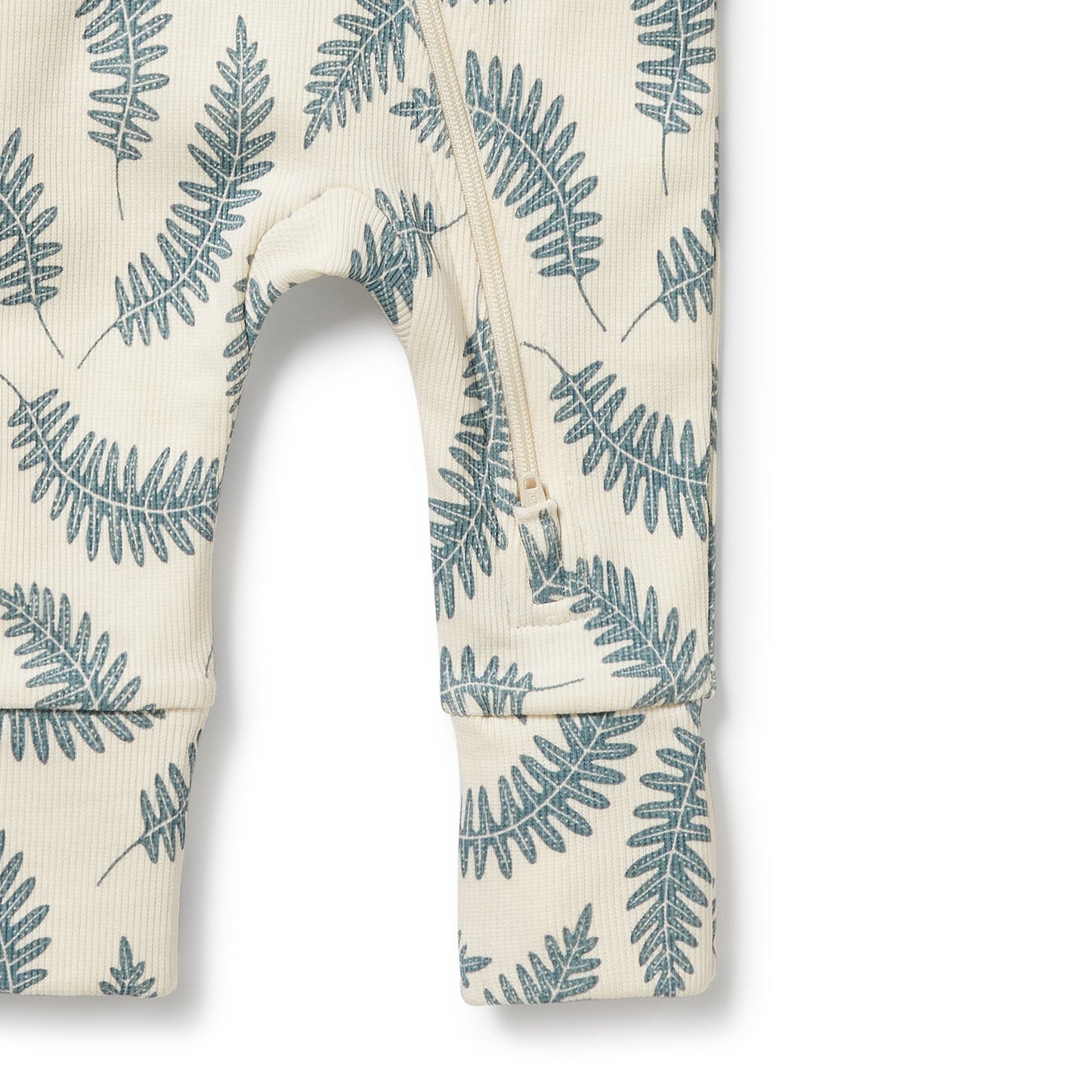 Wilson & Frenchy Organic Zipsuit with Feet Little Fronds