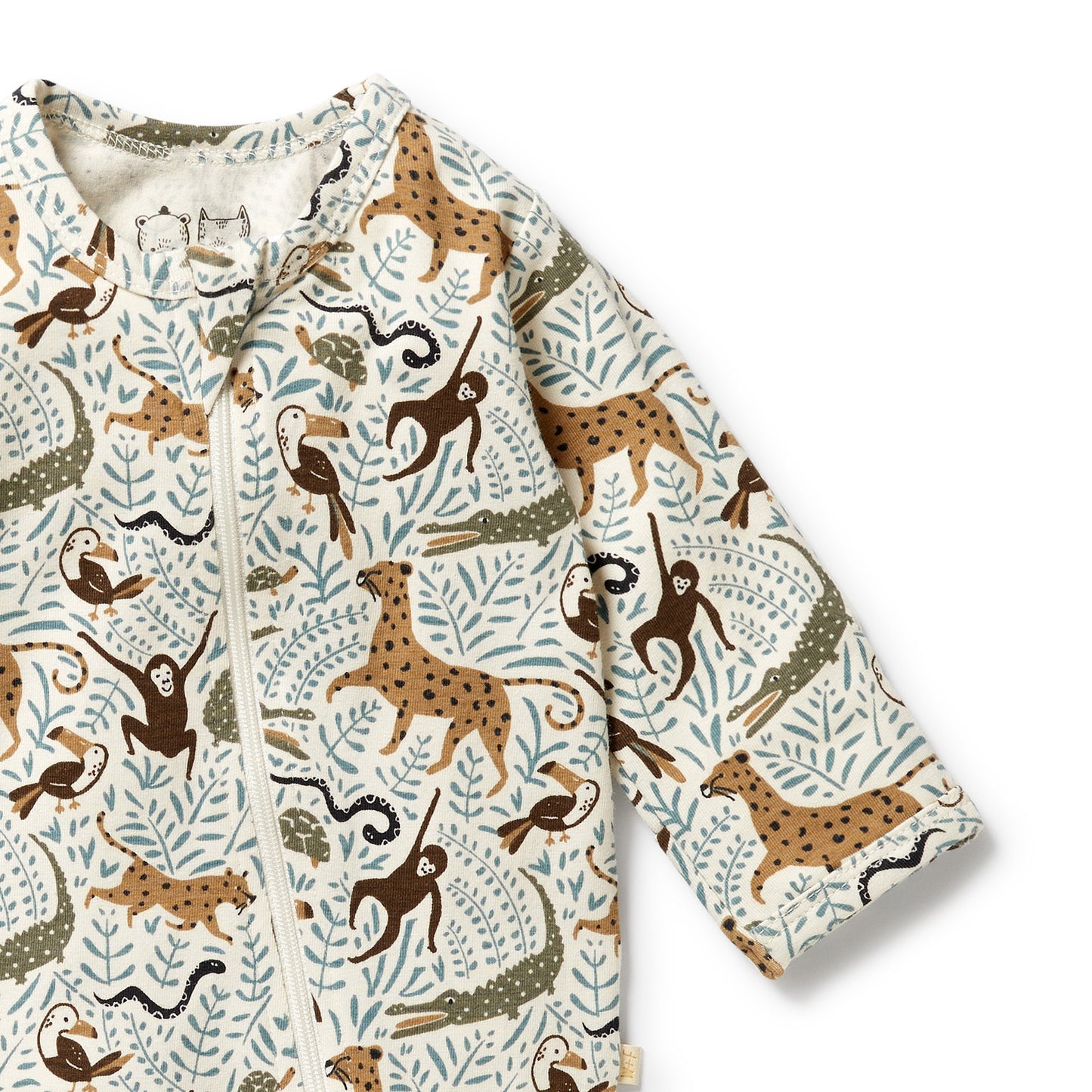 Wilson & Frenchy Organic Zipsuit with Feet Mini Jungle