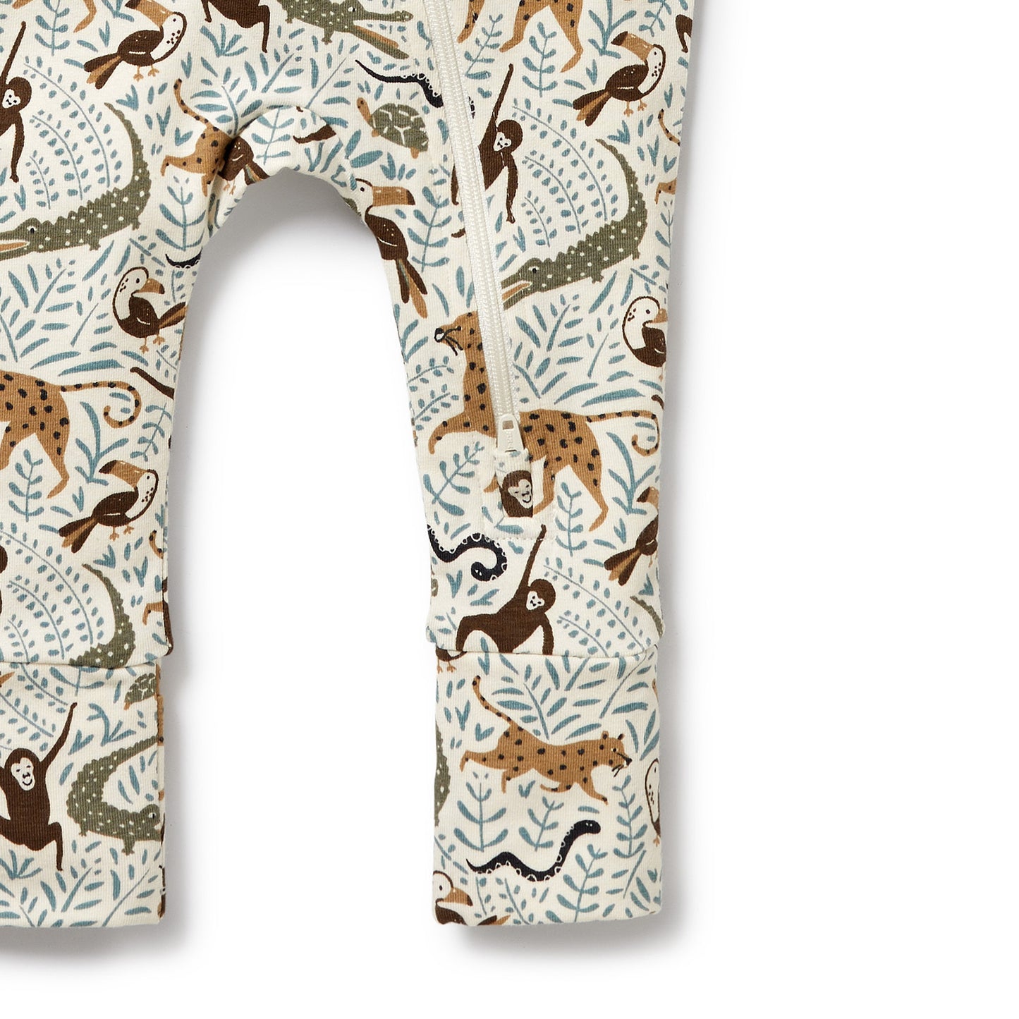 Wilson & Frenchy Organic Zipsuit with Feet Mini Jungle