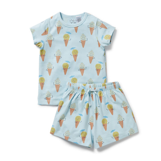 Wilson & Frenchy Organic Short Sleeved Pyjamas Frosty Friends