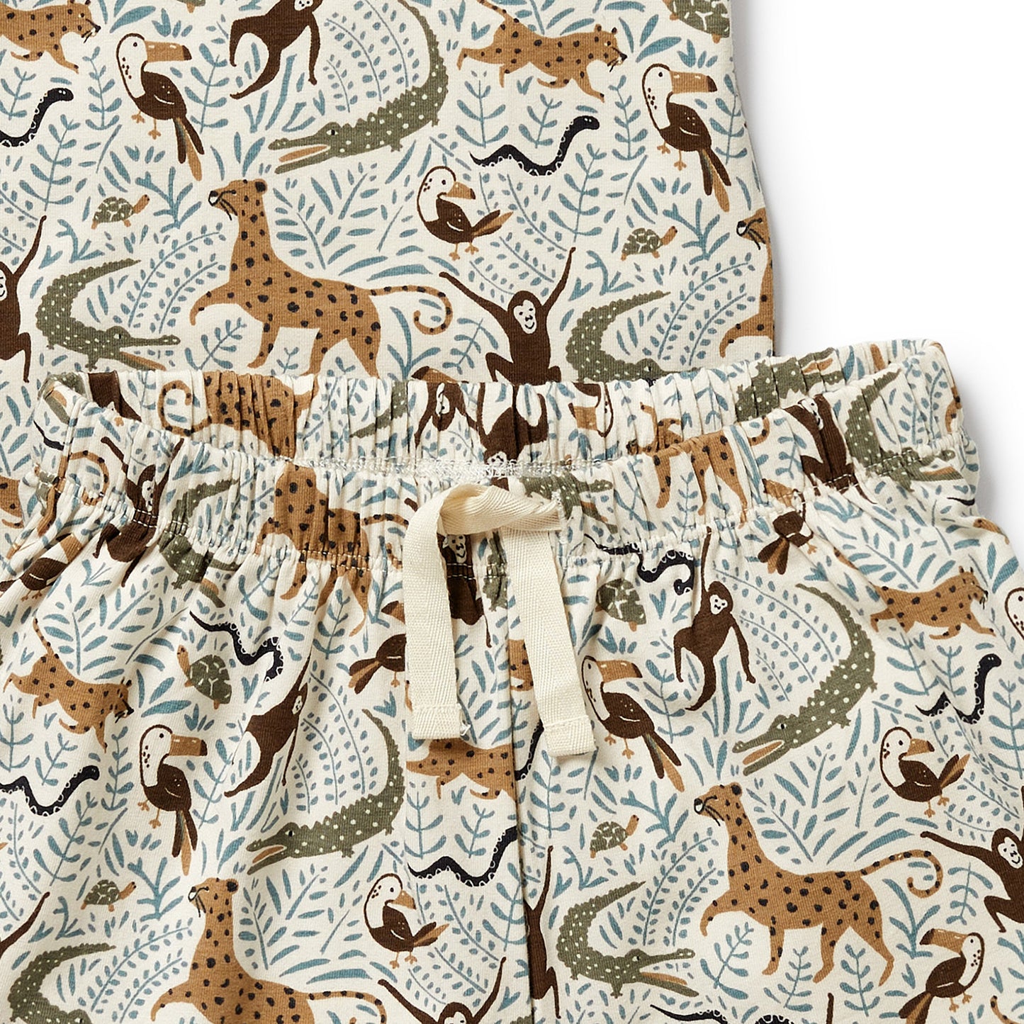 Wilson & Frenchy Organic Short Sleeved Pyjamas Mini Jungle